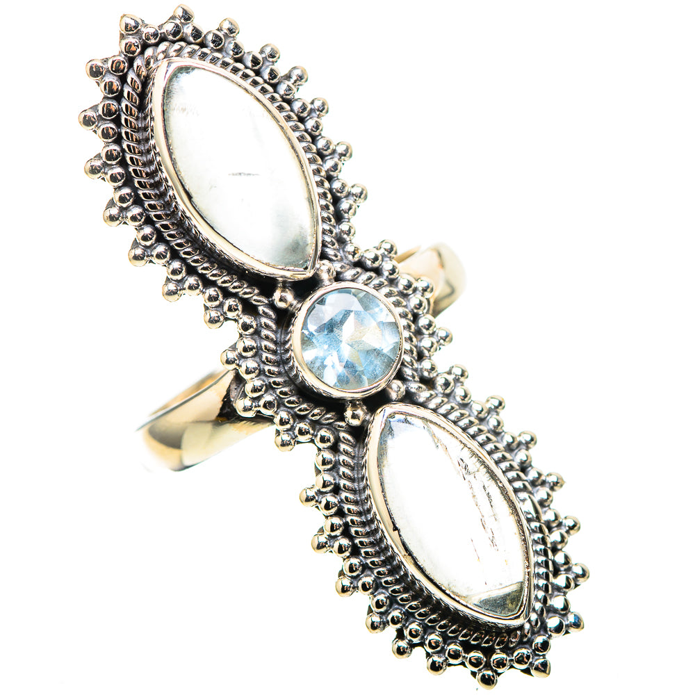 Large Natural Aquamarine, Blue Topaz Ring Size 6.25 (925 Sterling Silver) RING136966