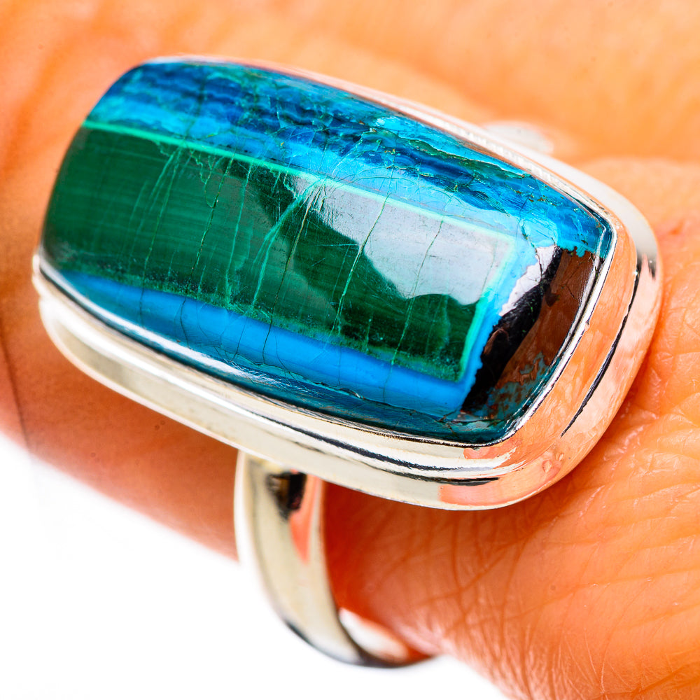 Malachite In Chrysocolla Ring Size 9 (925 Sterling Silver) RING135649