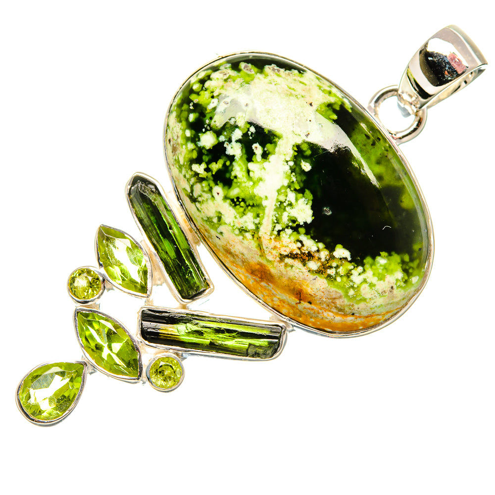 Rainforest Opal, Peridot Pendant 2 1/4" (925 Sterling Silver) PD36369