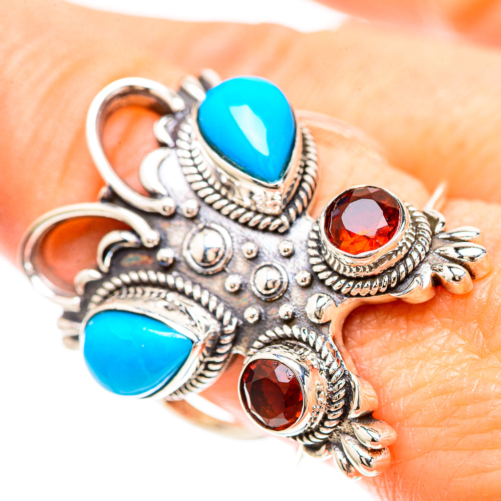 Large Sleeping Beauty Turquoise, Citrine Ring Size 9 (925 Sterling Silver) RING137160
