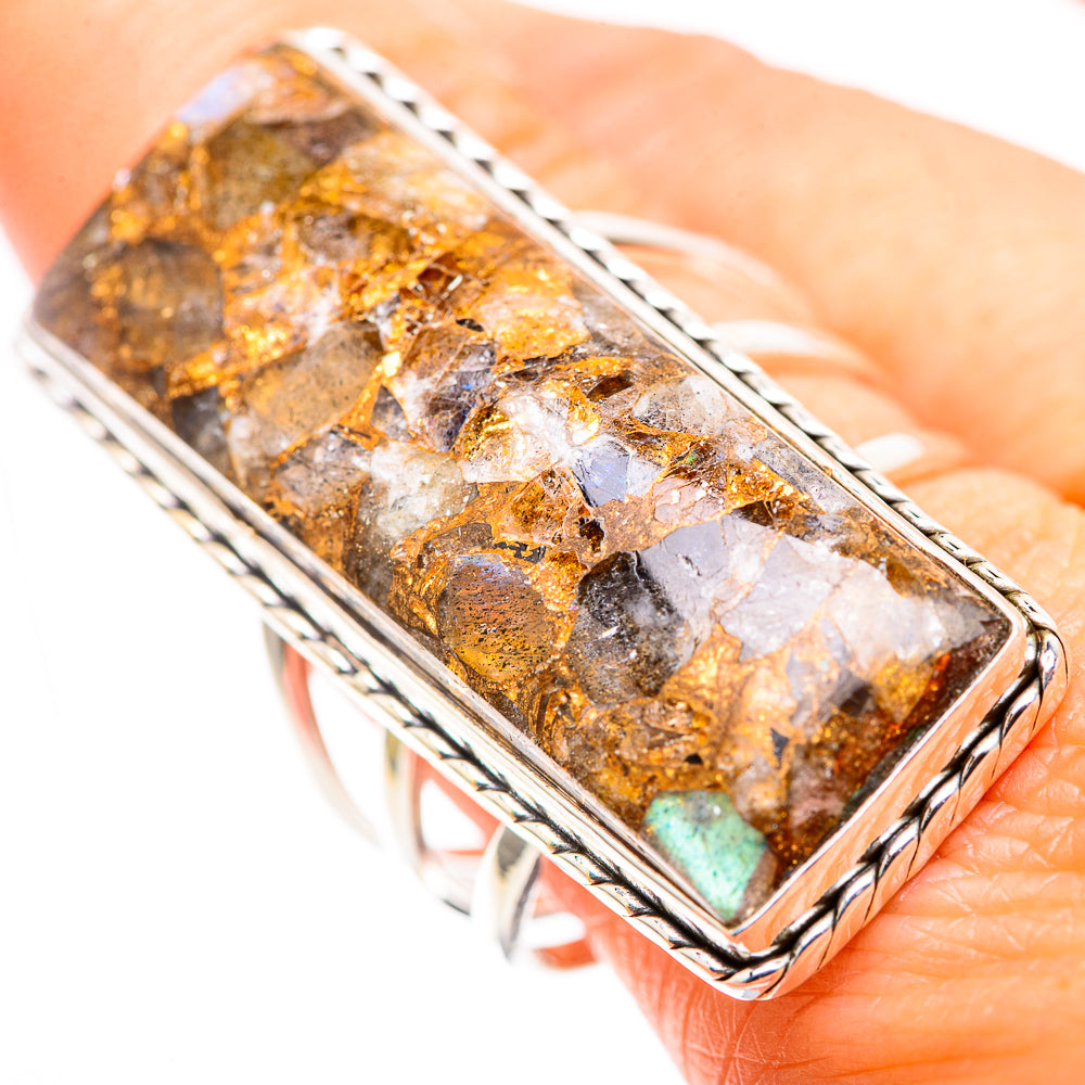 Gigantic Brecciated Labradorite Ring Size 10.5 (925 Sterling Silver) RING136947