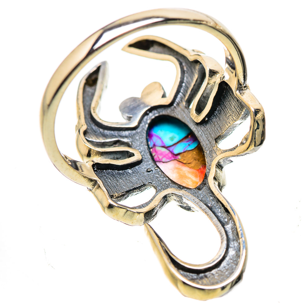 Kingman Pink Dahlia Turquoise 925 Sterling Silver Ring Size 8.25 Ana Co R135205