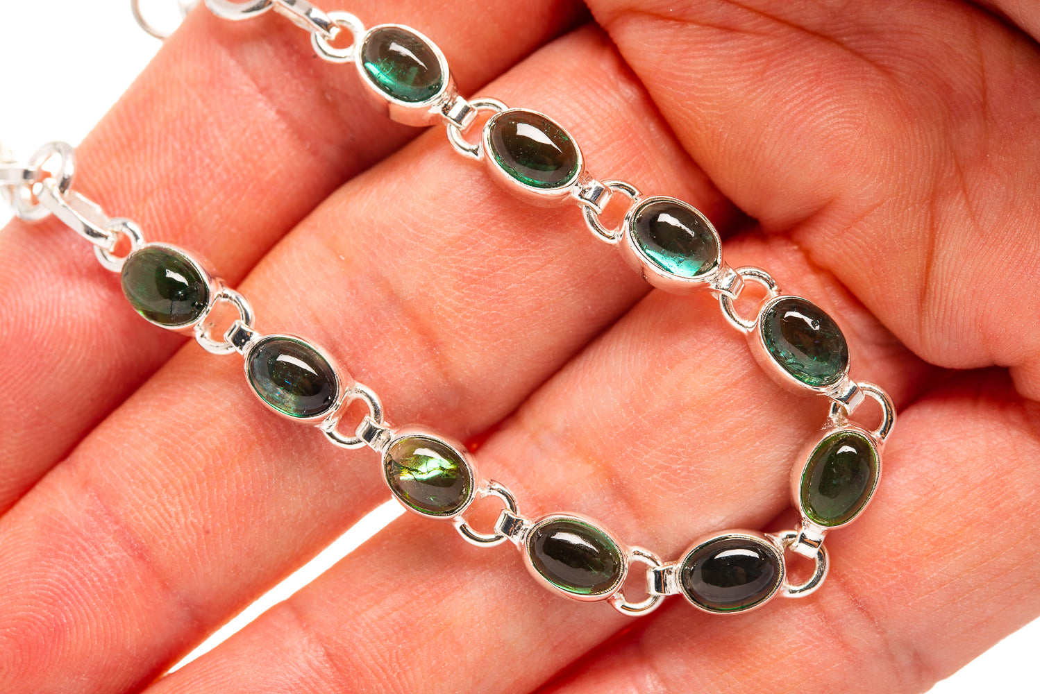 Green Tourmaline Bracelets handcrafted by Anasilvercos - BR876373