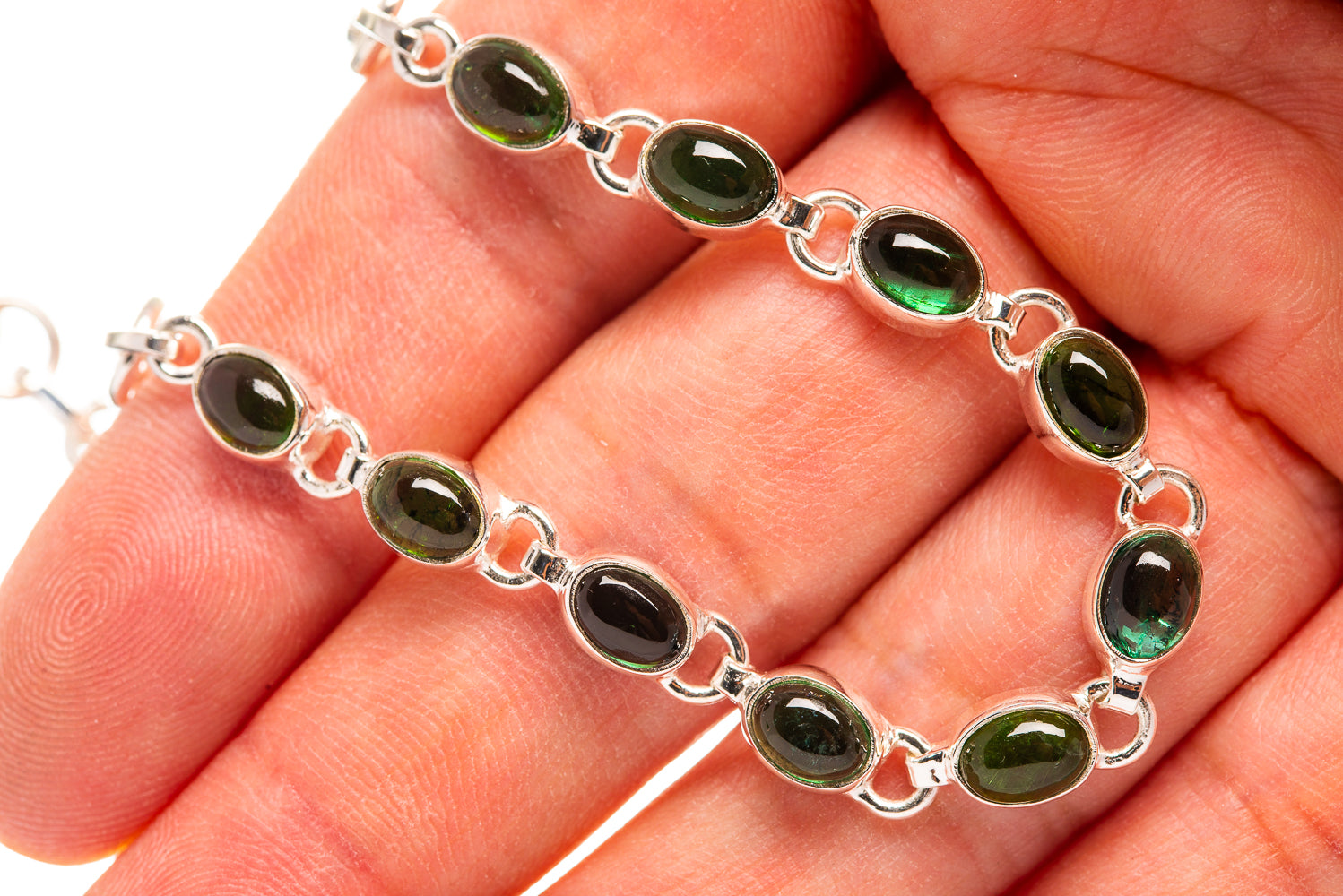 Green Tourmaline Bracelets handcrafted by Anasilvercos - BR876374