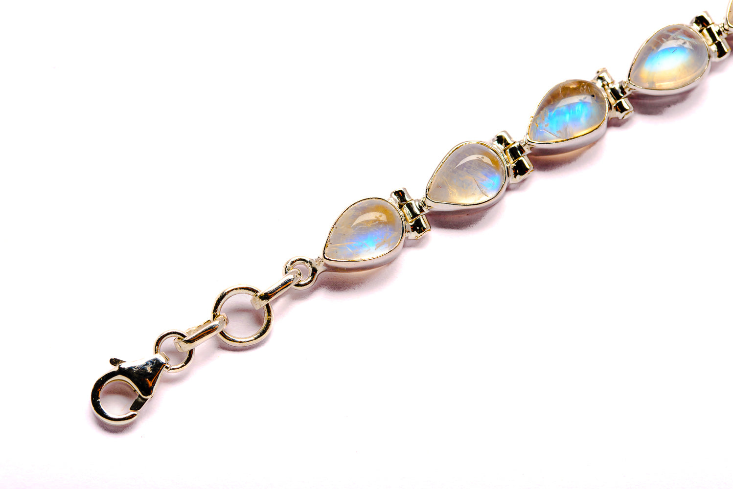 Rainbow Moonstone Bracelets handcrafted by Anasilvercos - BR90001 - Photo 3