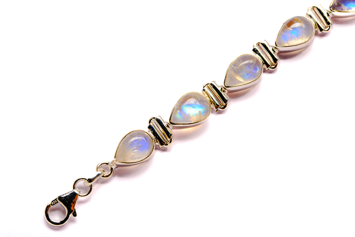 Rainbow Moonstone Bracelets handcrafted by Anasilvercos - BR90002 - Photo 3