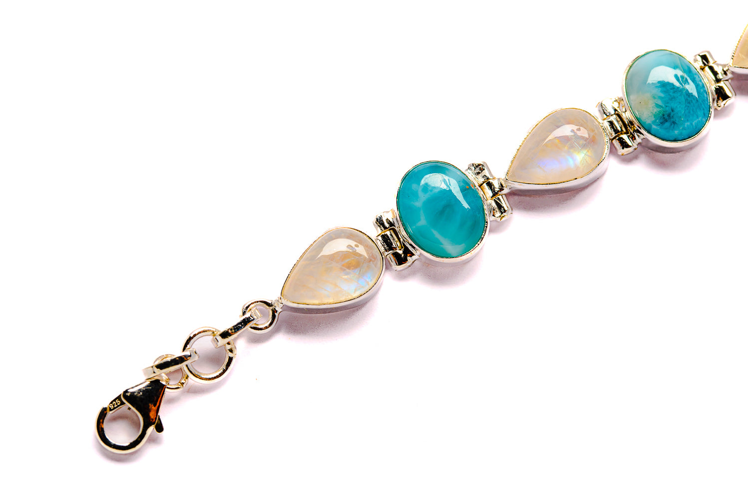 Rainbow Moonstone Bracelets handcrafted by Anasilvercos - BR90003 - Photo 3
