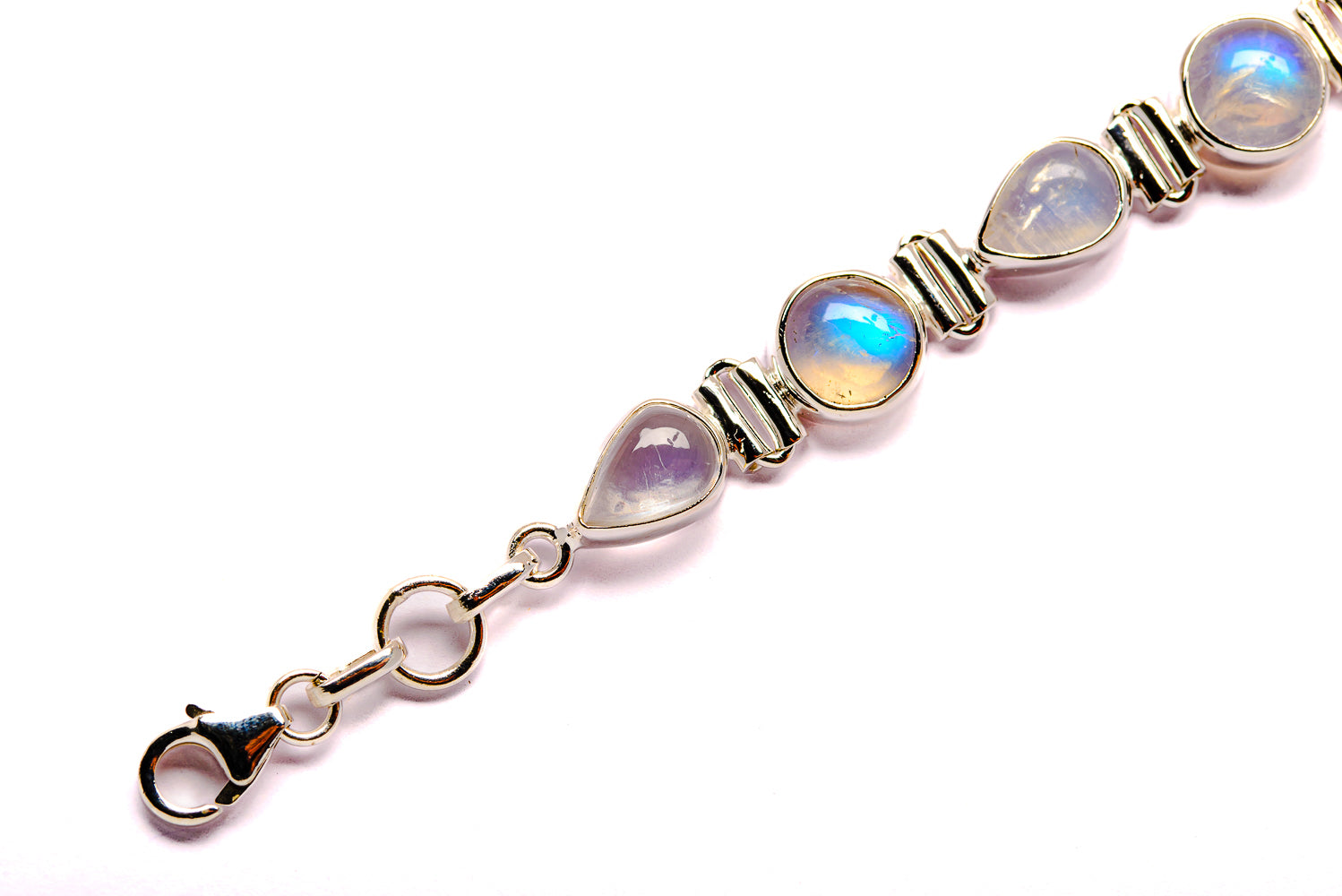 Rainbow Moonstone Bracelets handcrafted by Anasilvercos - BR90004 - Photo 3