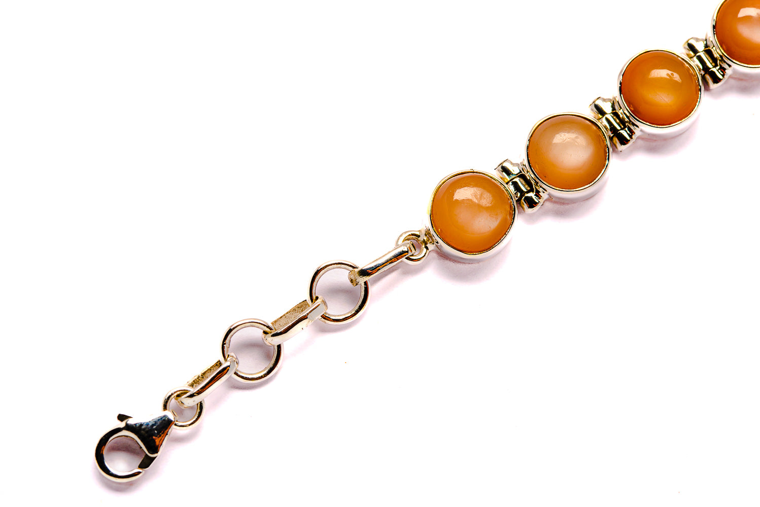 Peach Moonstone Bracelets handcrafted by Anasilvercos - BR90006 - Photo 3