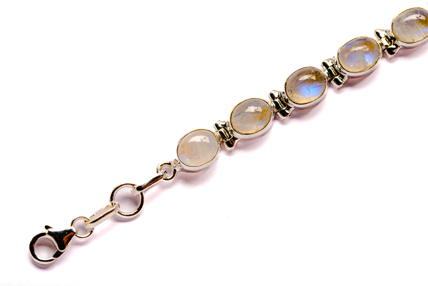 Rainbow Moonstone Bracelets handcrafted by Anasilvercos - BR90008 - Photo 3