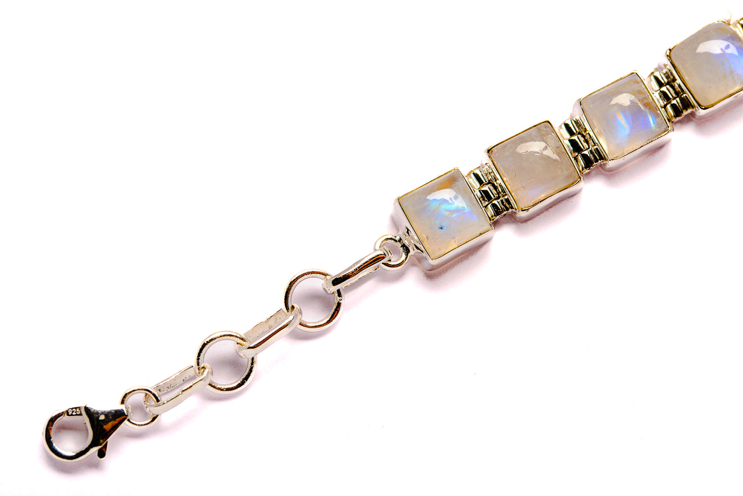 Rainbow Moonstone Bracelets handcrafted by Anasilvercos - BR90009 - Photo 3