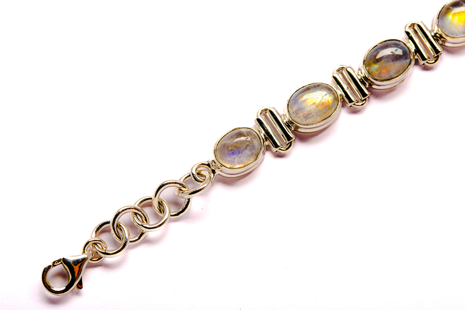 Rainbow Moonstone Bracelets handcrafted by Anasilvercos - BR90014 - Photo 3