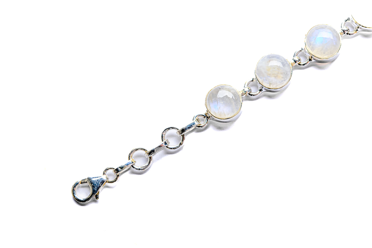 Rainbow Moonstone Bracelets handcrafted by Anasilvercos - BR90054