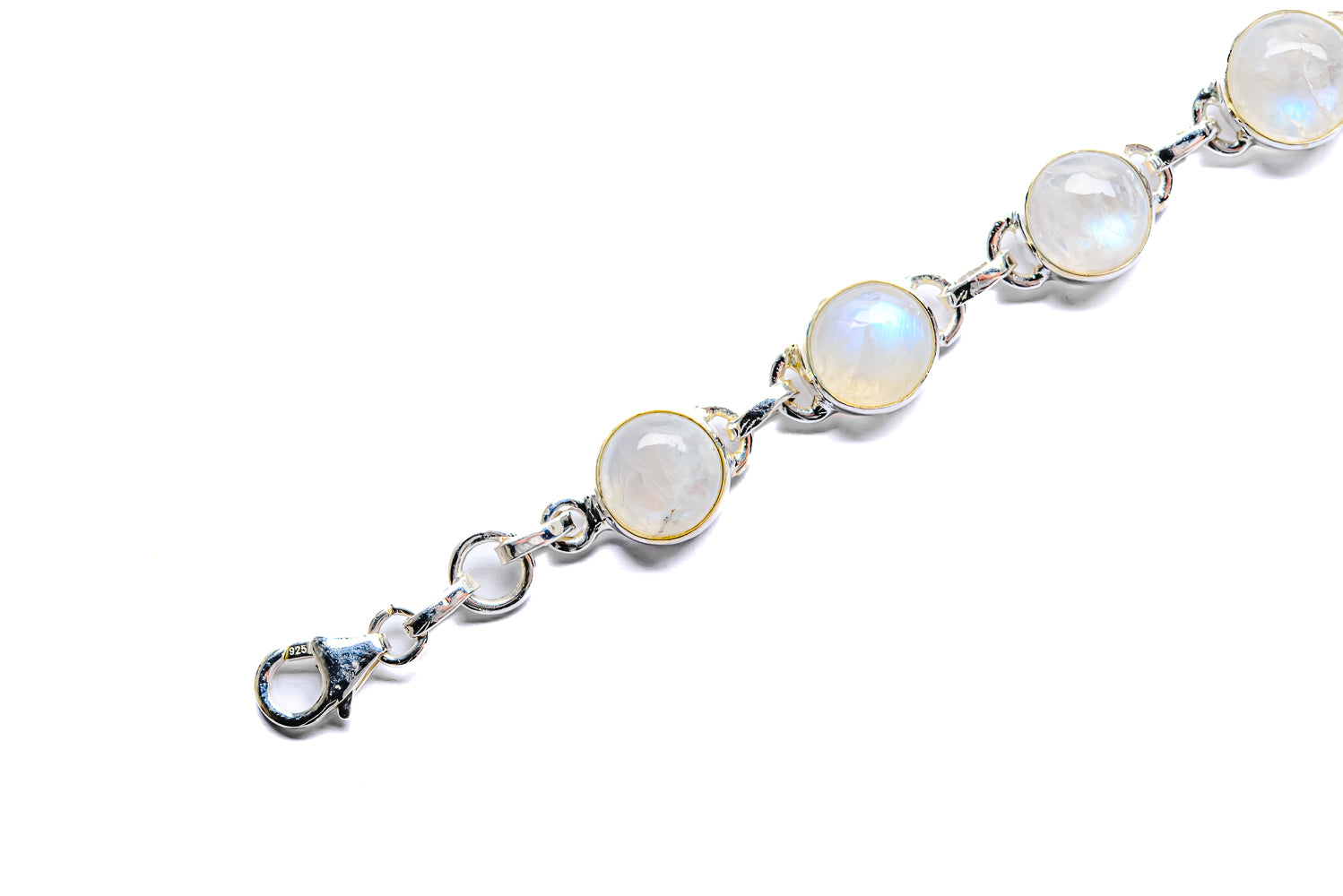Rainbow Moonstone Bracelets handcrafted by Anasilvercos - BR90055