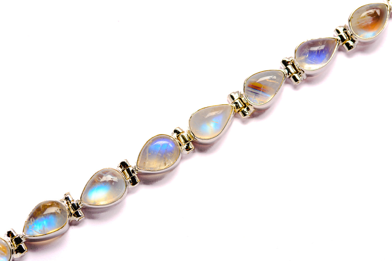 Rainbow Moonstone Bracelets handcrafted by Anasilvercos - BR90001