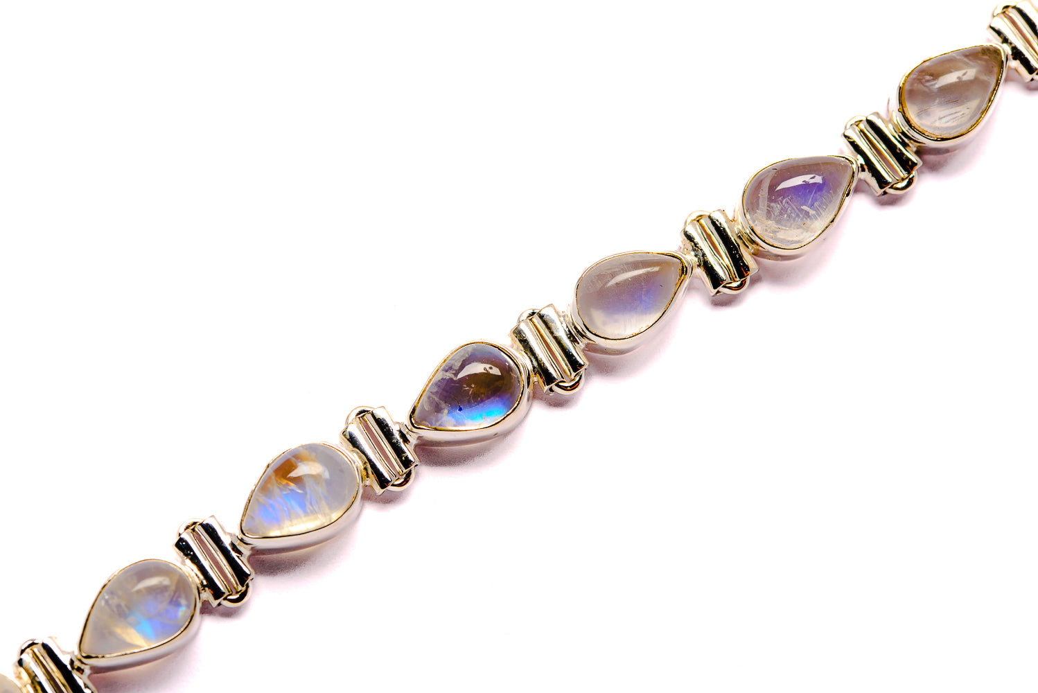 Rainbow Moonstone Bracelets handcrafted by Anasilvercos - BR90002
