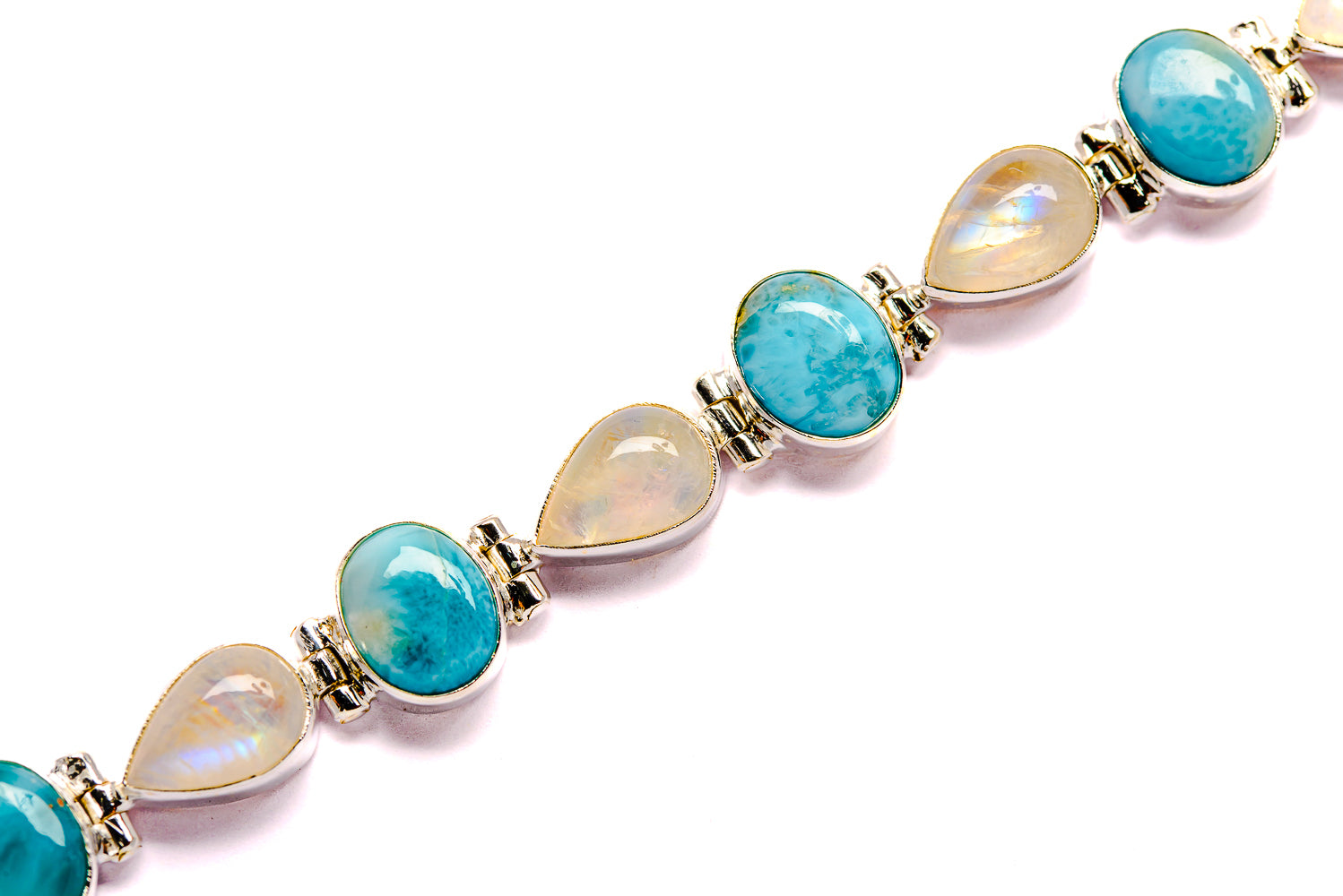 Rainbow Moonstone Bracelets handcrafted by Anasilvercos - BR90003