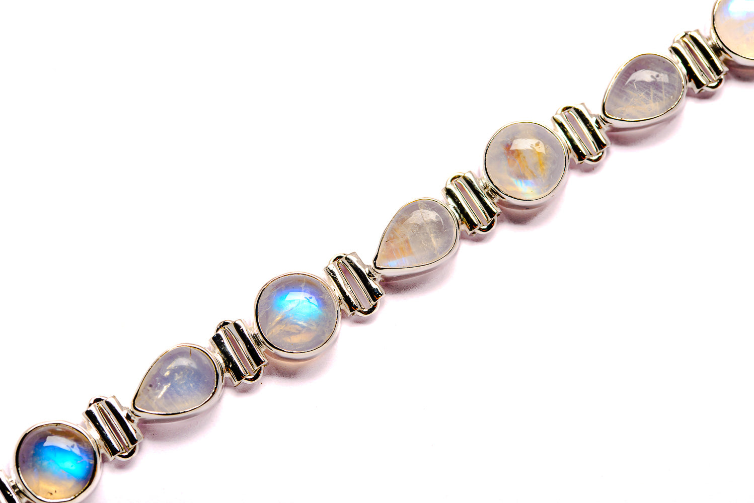 Rainbow Moonstone Bracelets handcrafted by Anasilvercos - BR90004