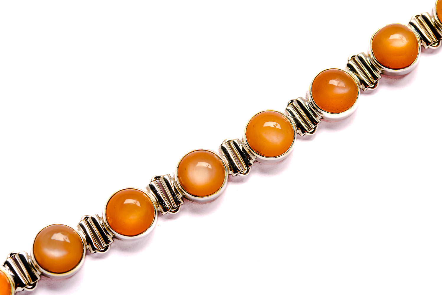 Peach Moonstone Bracelets handcrafted by Anasilvercos - BR90005
