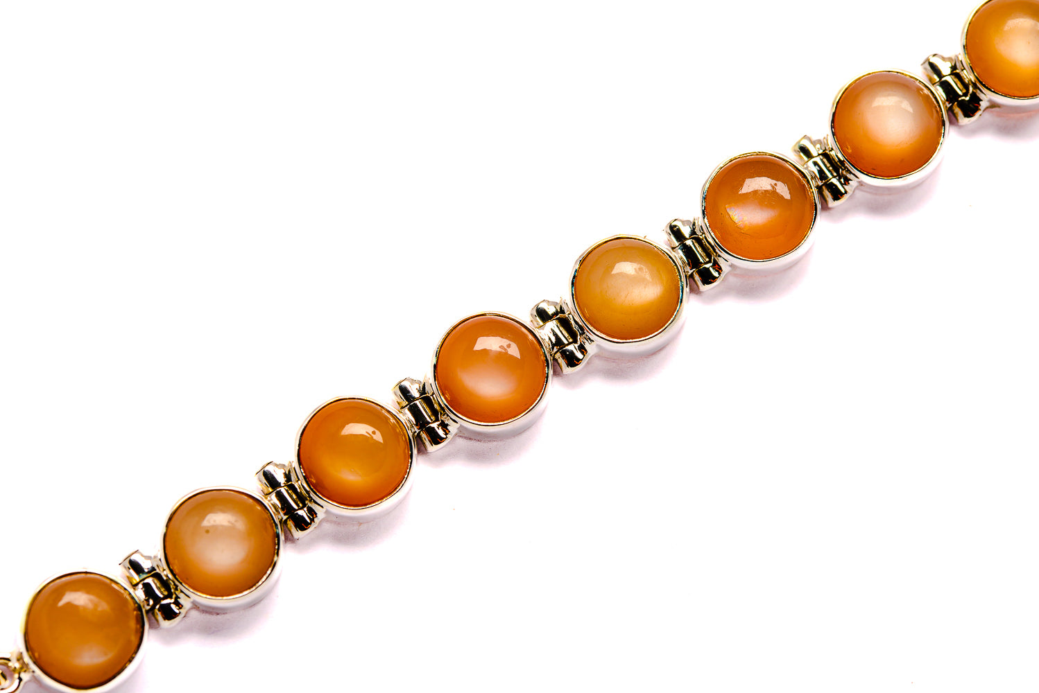 Peach Moonstone Bracelets handcrafted by Anasilvercos - BR90006
