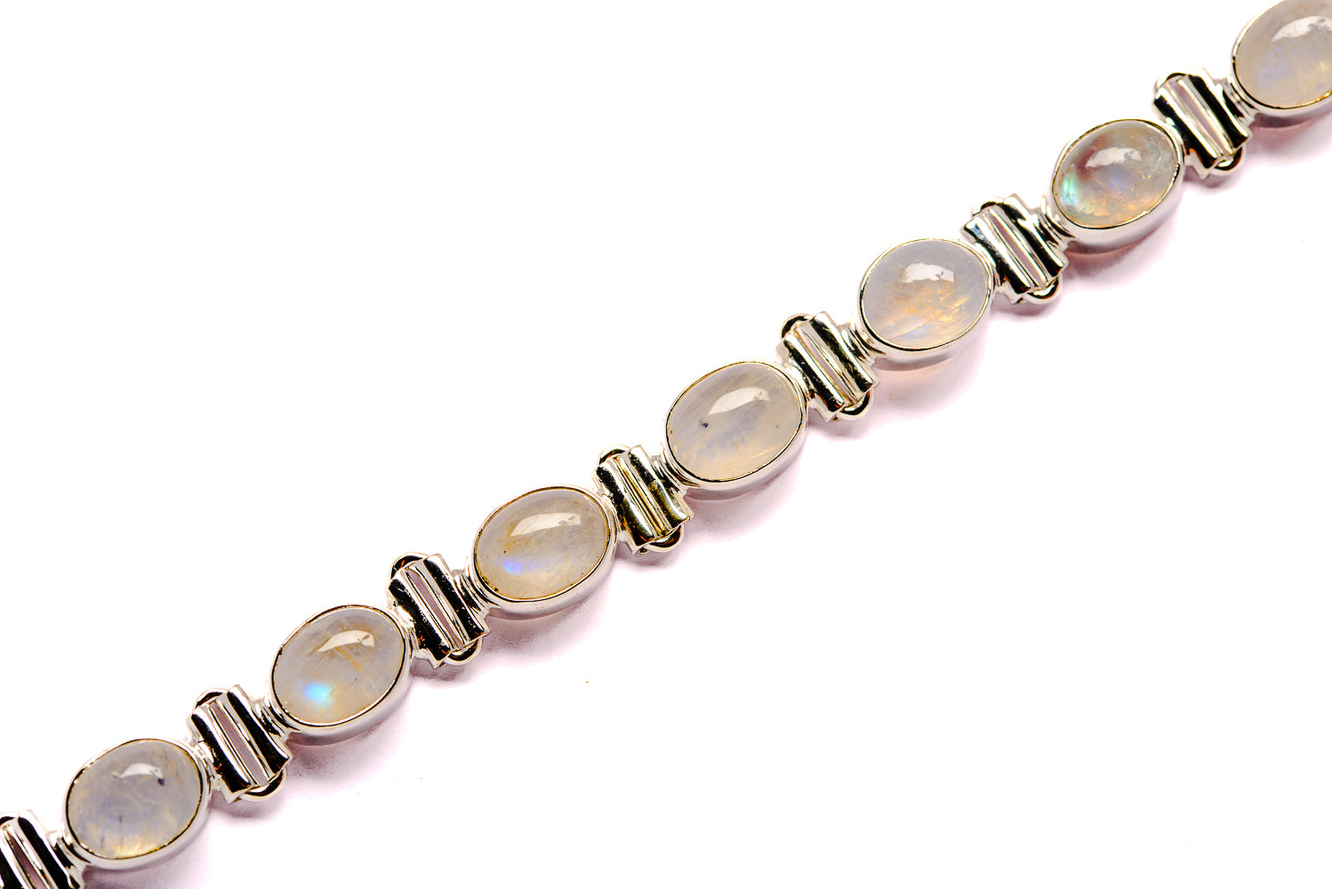Rainbow Moonstone Bracelets handcrafted by Anasilvercos - BR90007
