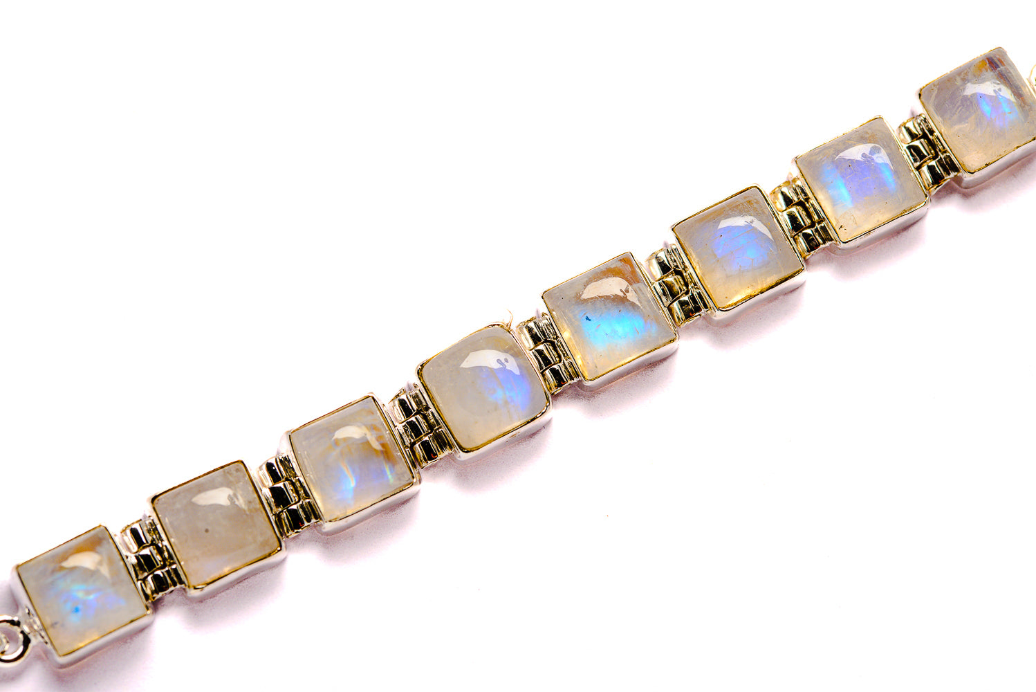 Rainbow Moonstone Bracelets handcrafted by Anasilvercos - BR90009
