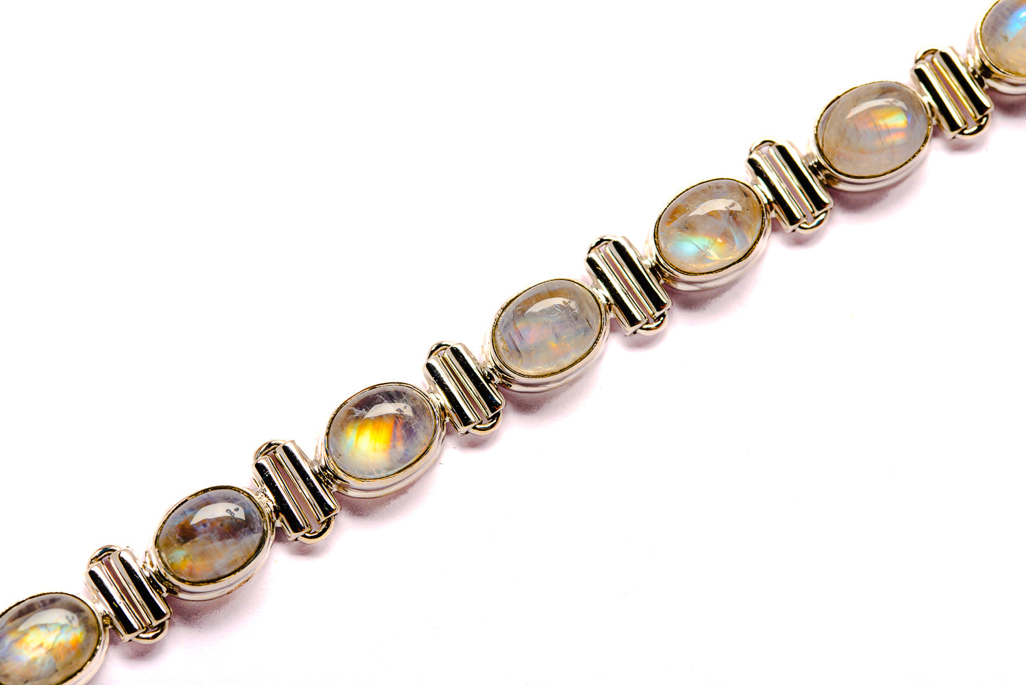Rainbow Moonstone Bracelets handcrafted by Anasilvercos - BR90014
