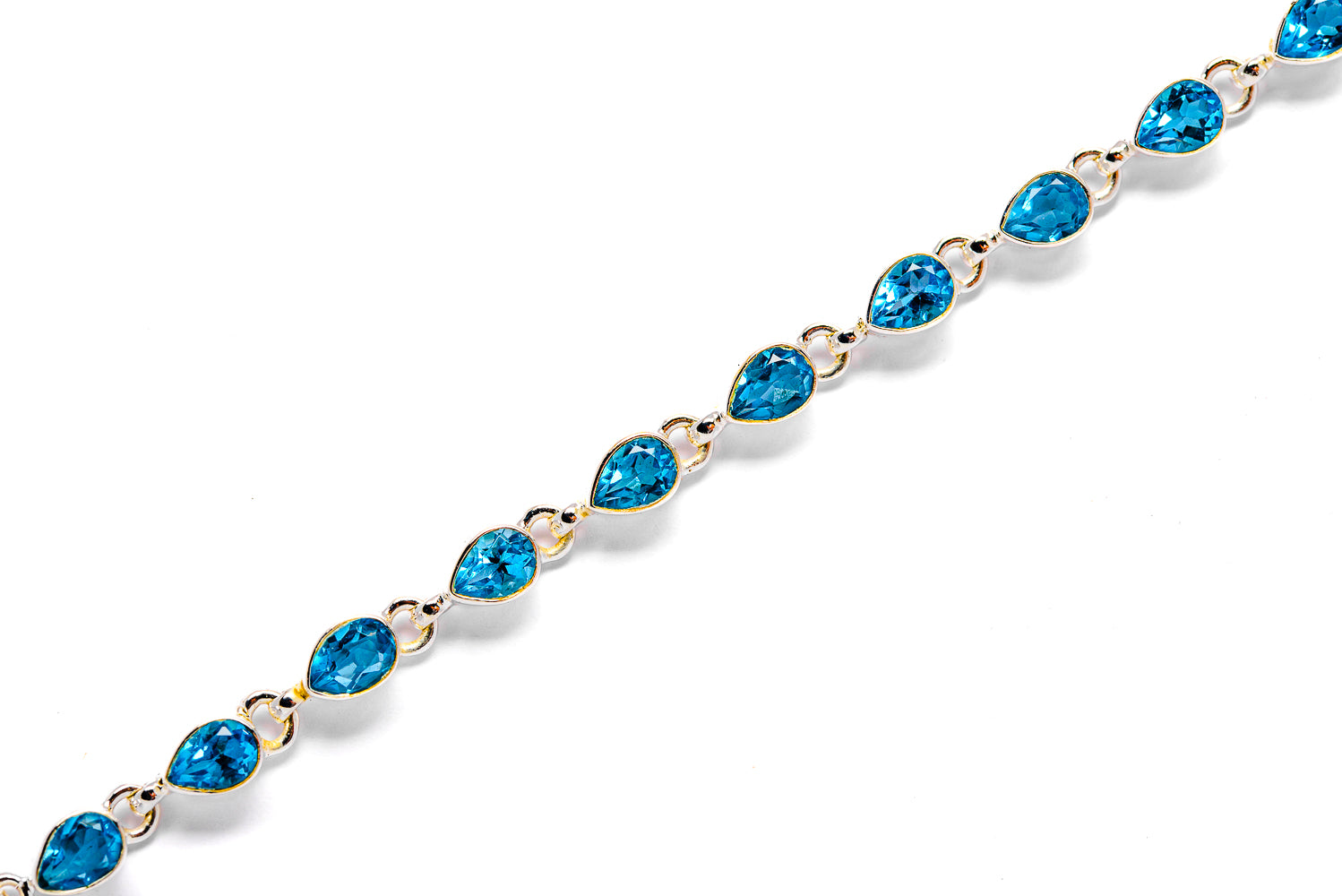 Swiss Blue Topaz Bracelets handcrafted by Anasilvercos - BR90047