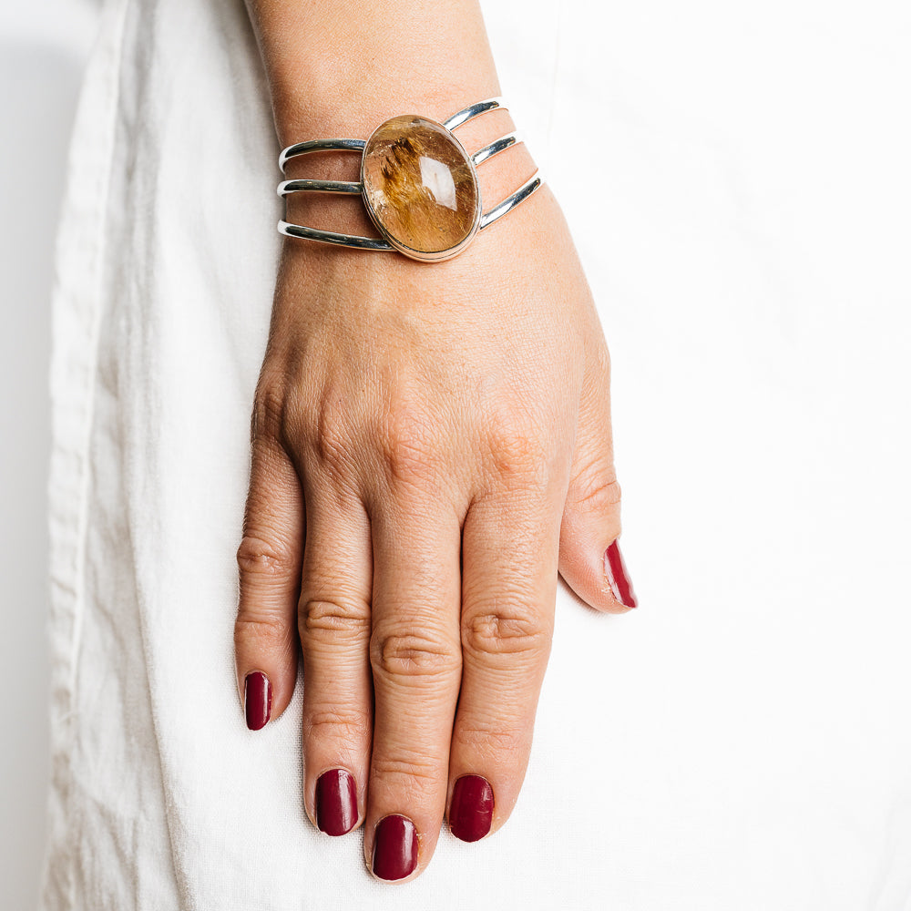 Rutilated Quartz Bracelets handcrafted by Anasilvercos - BR90119 - Photo 2