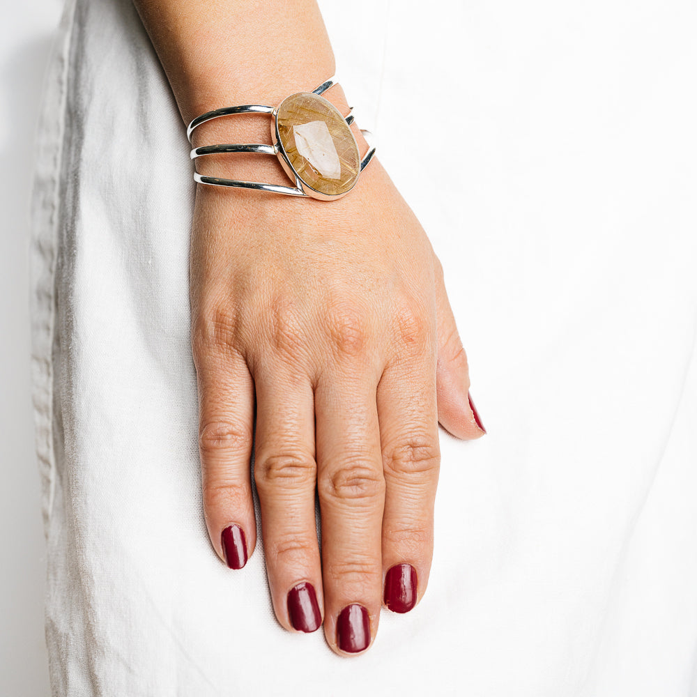 Rutilated Quartz Bracelets handcrafted by Anasilvercos - BR90121 - Photo 2