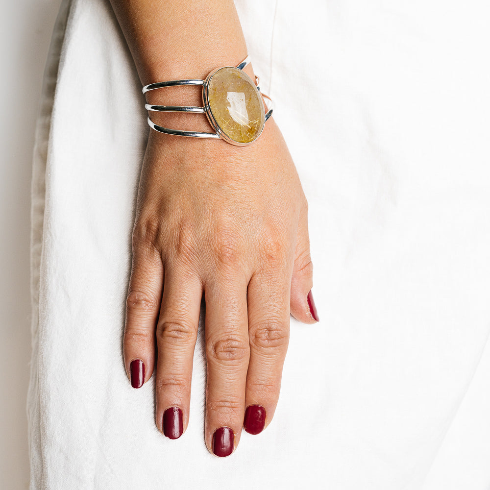 Rutilated Quartz Bracelets handcrafted by Anasilvercos - BR90123 - Photo 2
