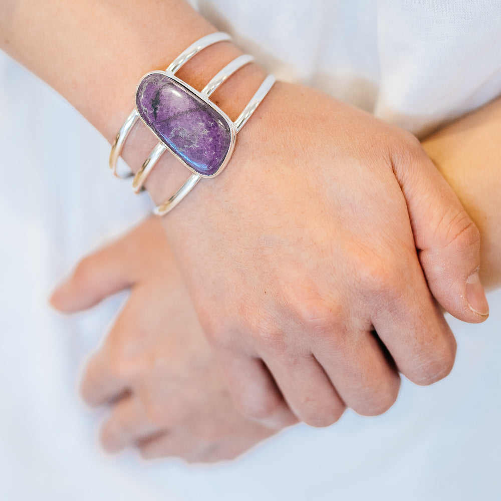 Sugilite Bracelets handcrafted by Anasilvercos - BR90190 - Photo 2