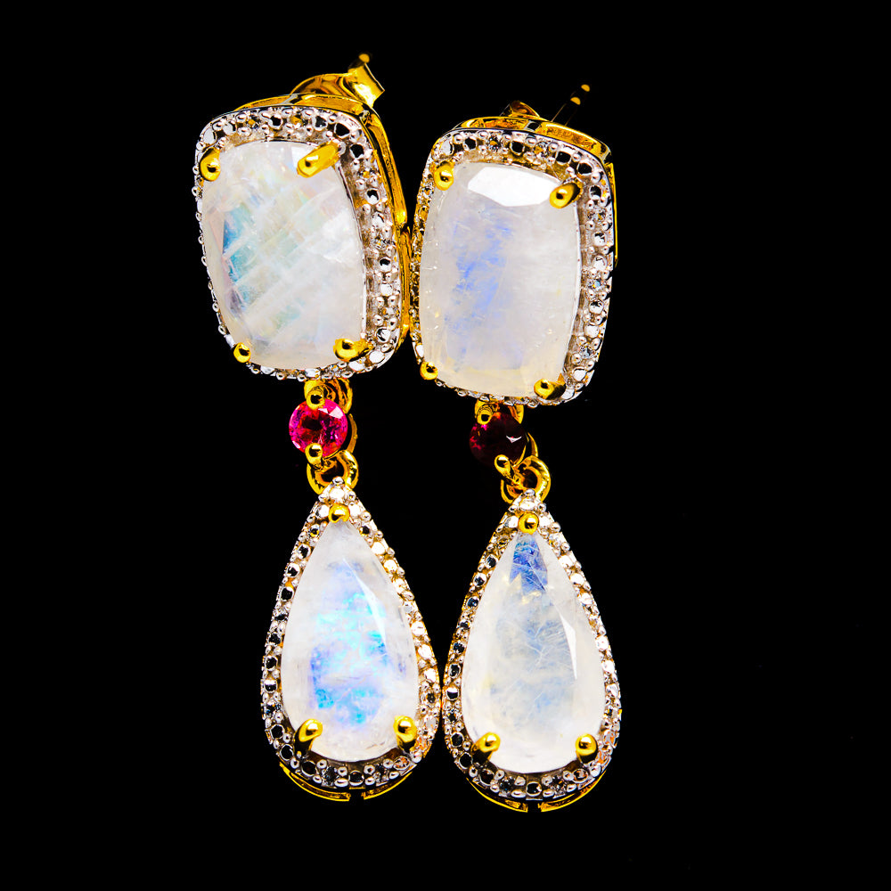Rainbow Moonstone Earring handcrafted by Anasilvercos - E8103 - Photo 2