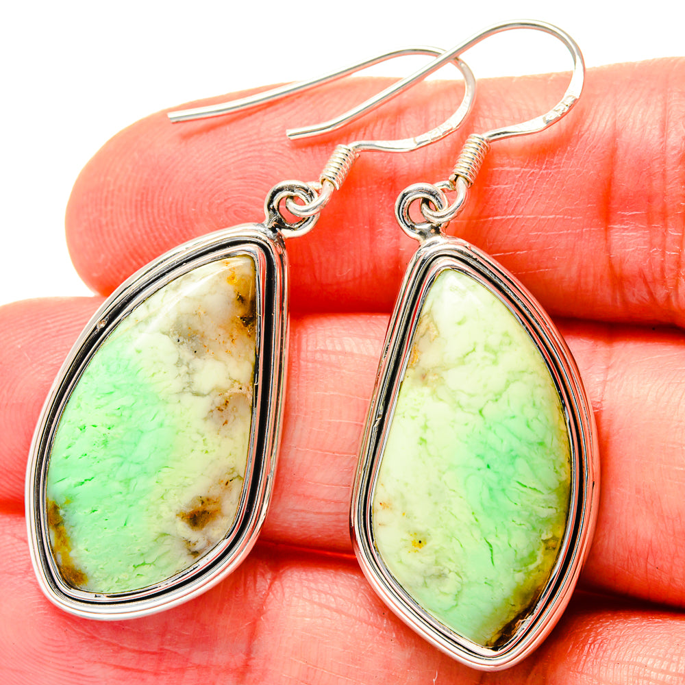 Lemon Chrysoprase Earrings handcrafted by Anasilvercos - EARR423574