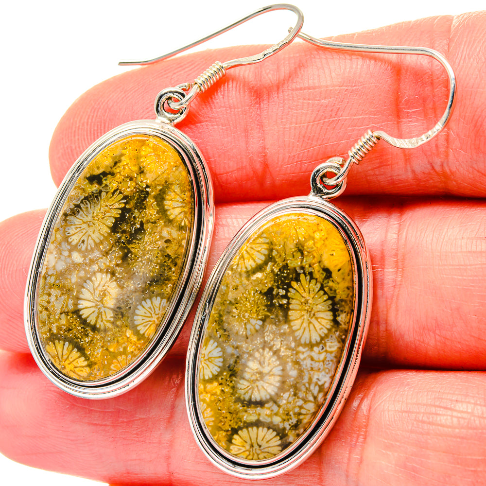 Fossil Coral Earrings handcrafted by Anasilvercos - EARR423575
