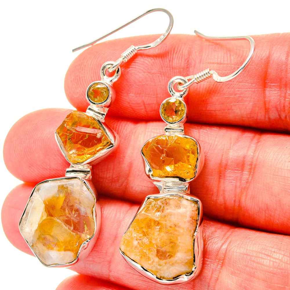 Citrine Earrings handcrafted by Anasilvercos - EARR423578