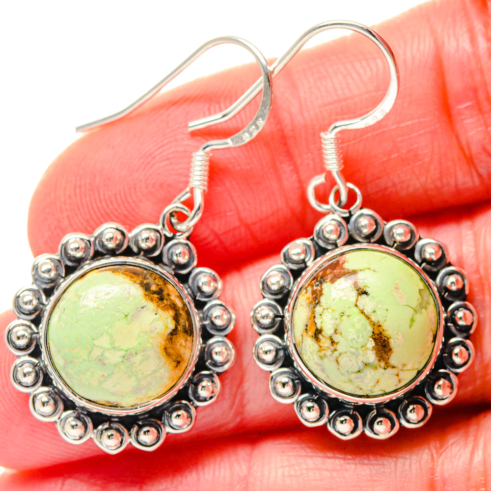 Lemon Chrysoprase Earrings handcrafted by Anasilvercos - EARR423592