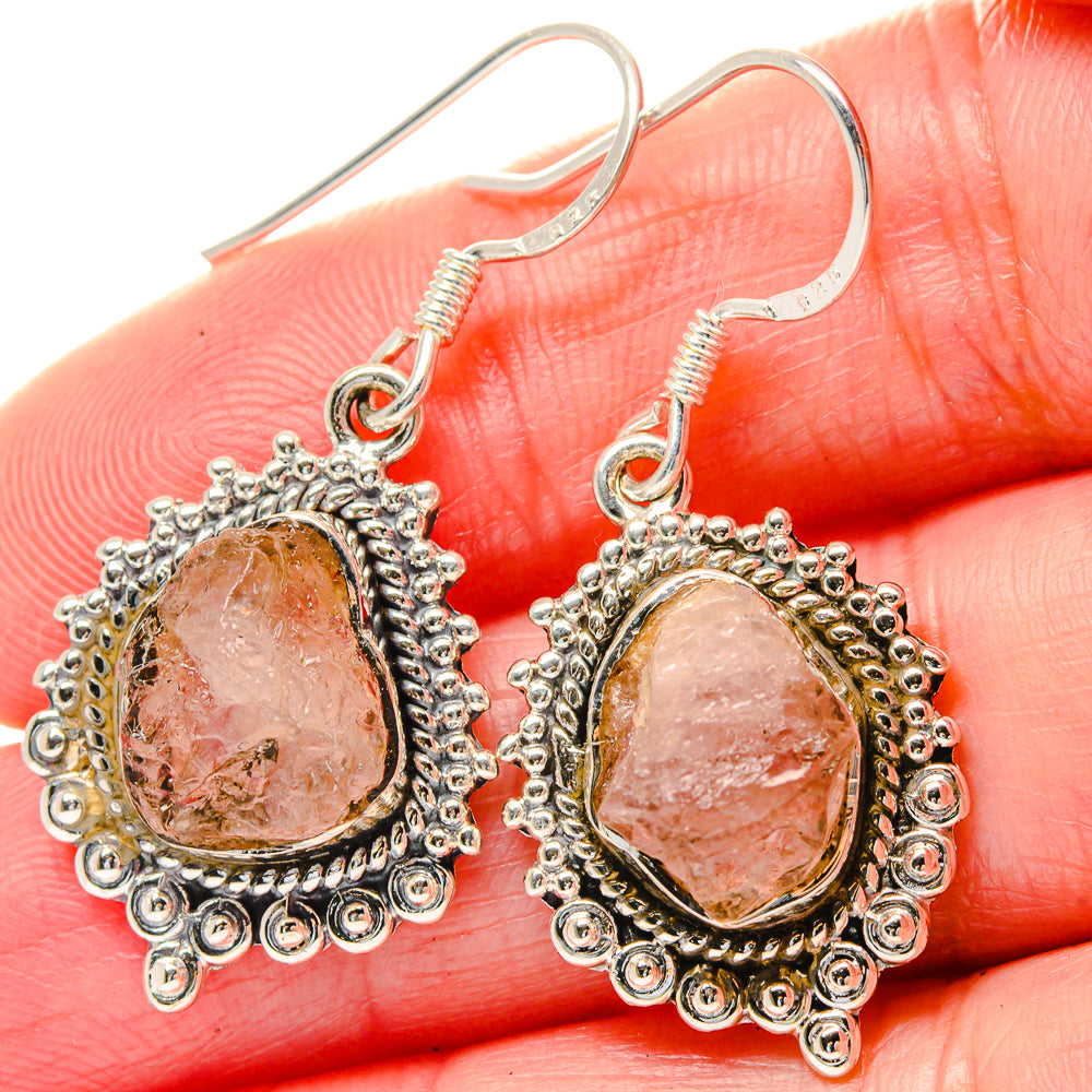 Rose Quartz Earrings handcrafted by Anasilvercos - EARR423594