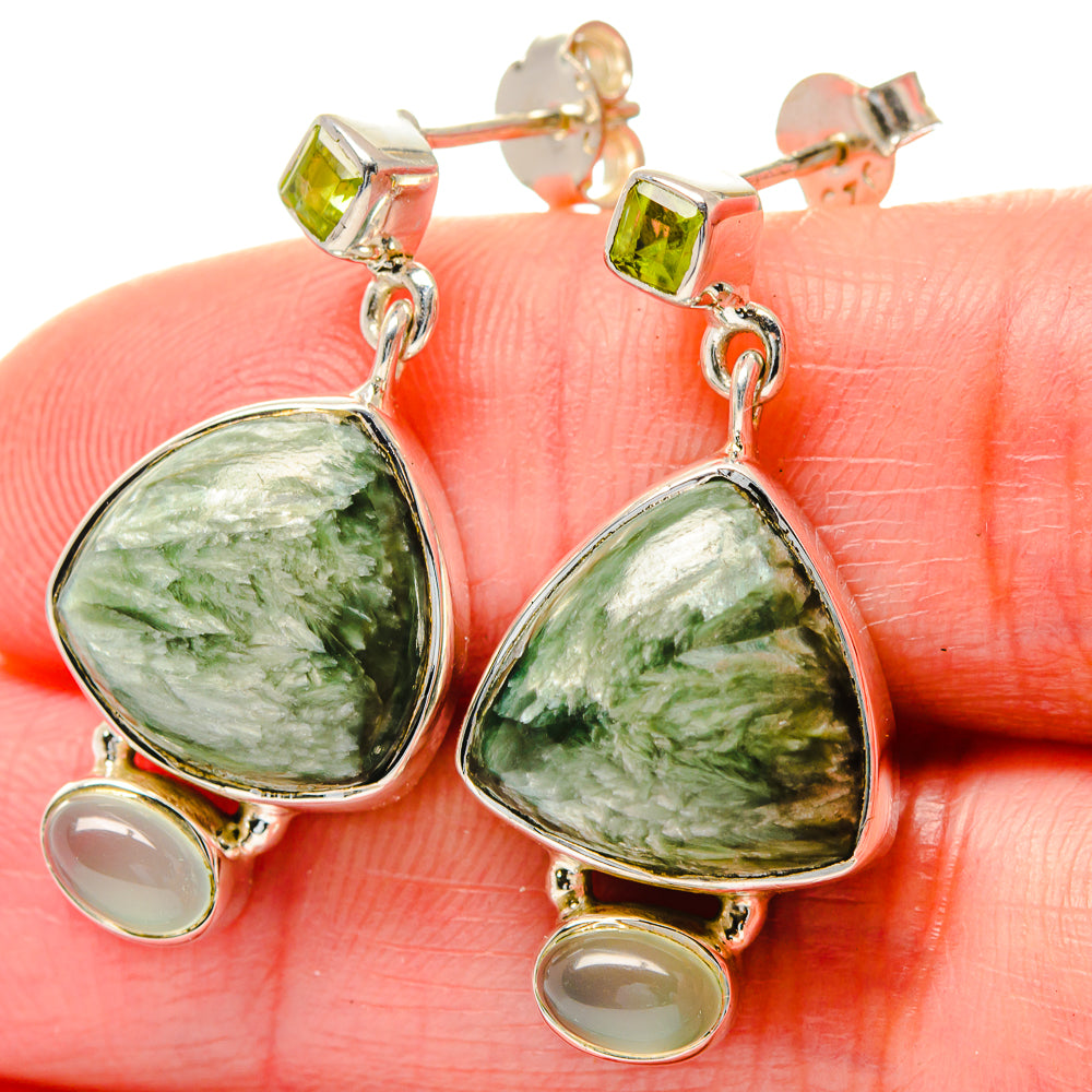 Seraphinite Earrings handcrafted by Anasilvercos - EARR423599