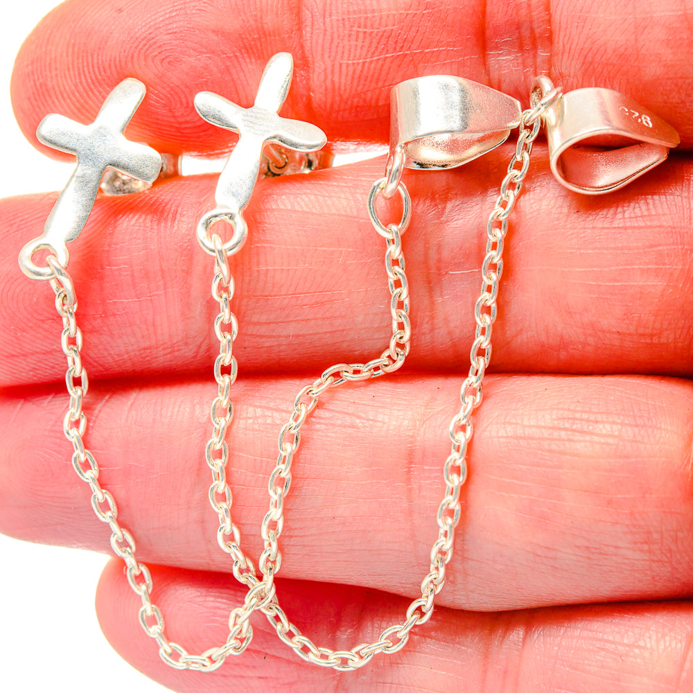 Cross Chain Cuff Earrings handcrafted by Anasilvercos - EARR423614