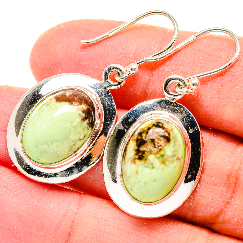 Lemon Chrysoprase Earrings handcrafted by Anasilvercos - EARR423615