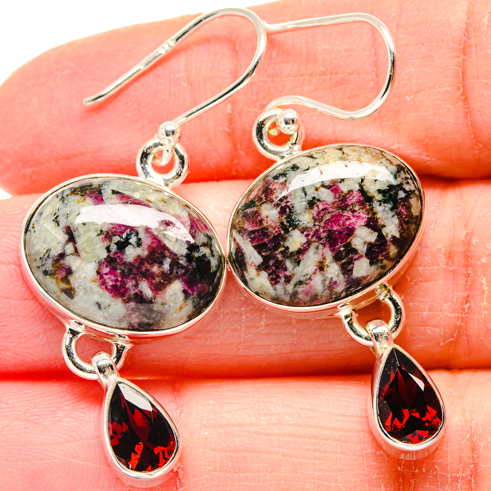Russian Eudialyte Earrings handcrafted by Anasilvercos - EARR423623
