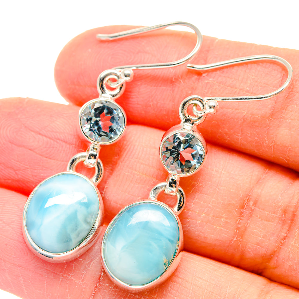 Larimar Earrings handcrafted by Anasilvercos - EARR423629