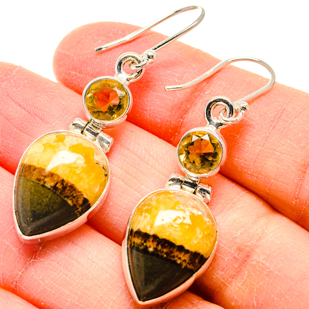 Septarian Nodule Earrings handcrafted by Anasilvercos - EARR423633