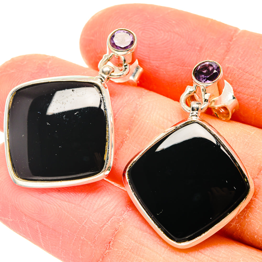 Black Onyx Earrings handcrafted by Anasilvercos - EARR423638