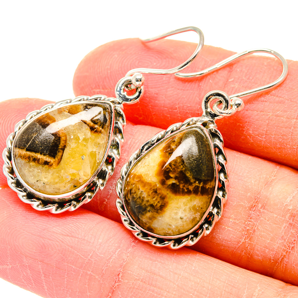 Septarian Nodule Earrings handcrafted by Anasilvercos - EARR423639