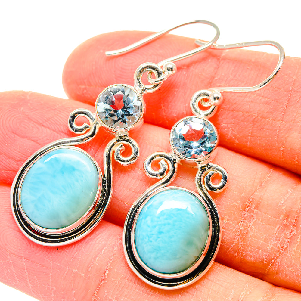 Larimar Earrings handcrafted by Anasilvercos - EARR423646