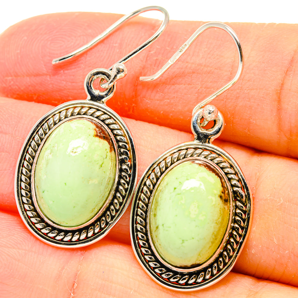 Lemon Chrysoprase Earrings handcrafted by Anasilvercos - EARR423651