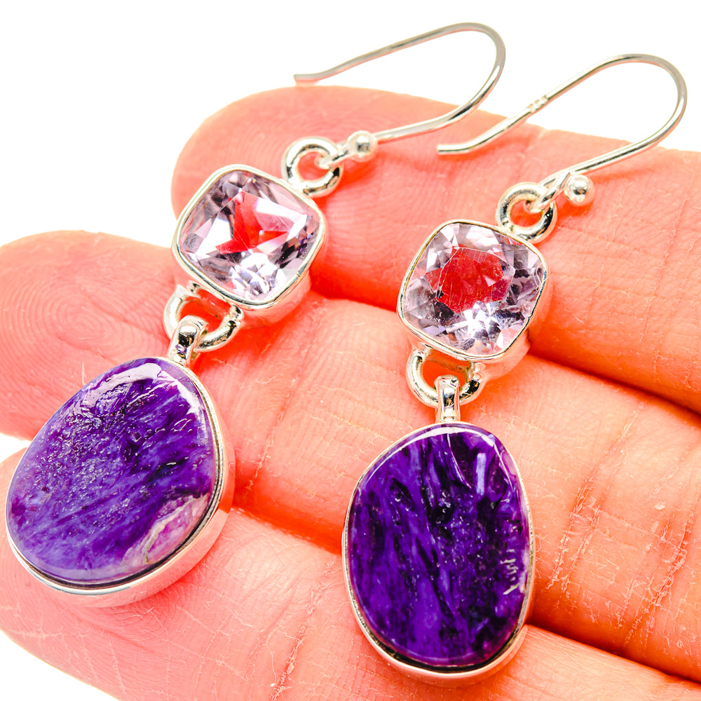 Charoite Earrings handcrafted by Anasilvercos - EARR423653