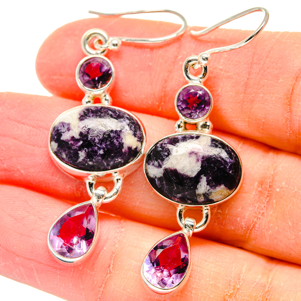 Lepidolite Earrings handcrafted by Anasilvercos - EARR423656